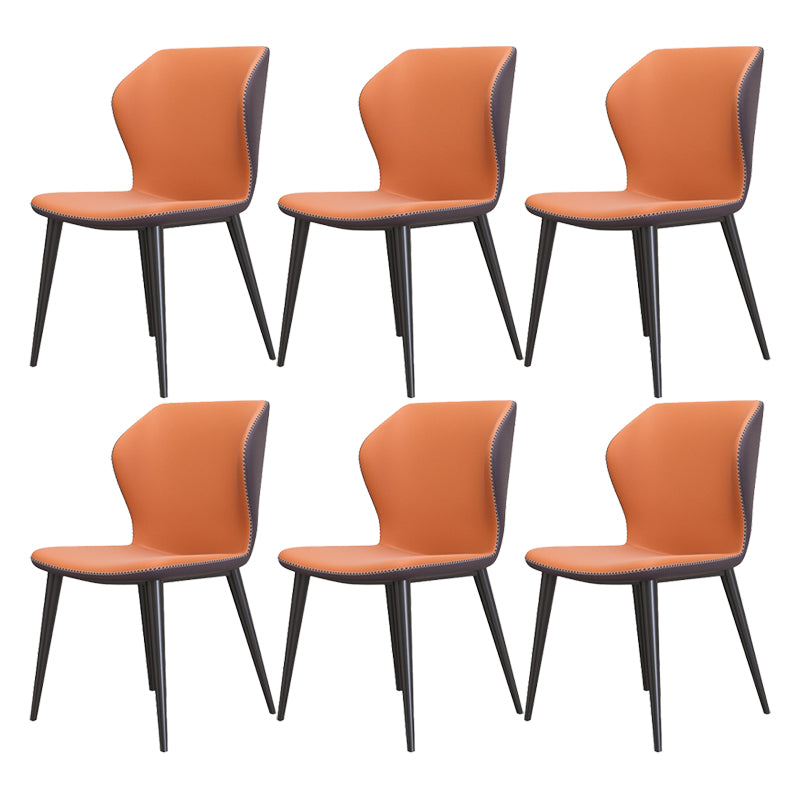 Silla sin brazos de Glam Metal Comedor Wingback Parsons para restaurante
