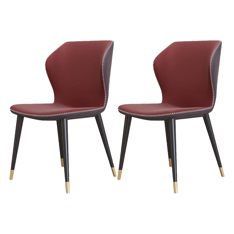 Silla sin brazos de Glam Metal Comedor Wingback Parsons para restaurante