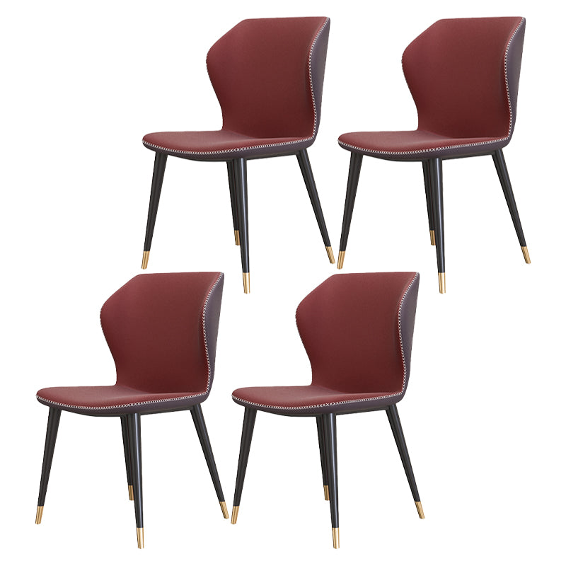 Silla sin brazos de Glam Metal Comedor Wingback Parsons para restaurante
