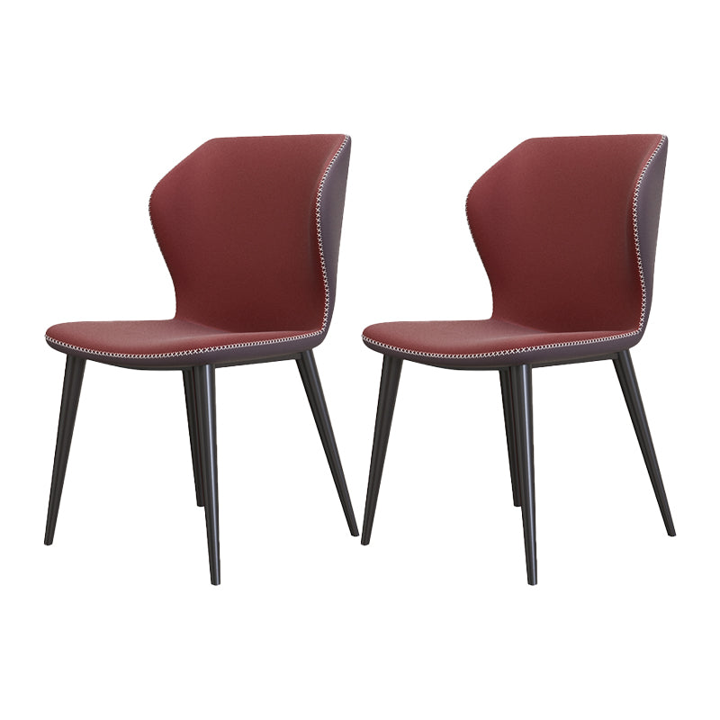 Silla sin brazos de Glam Metal Comedor Wingback Parsons para restaurante