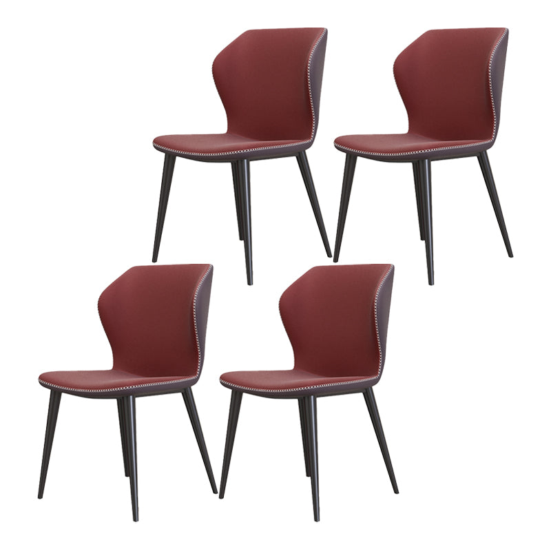 Silla sin brazos de Glam Metal Comedor Wingback Parsons para restaurante