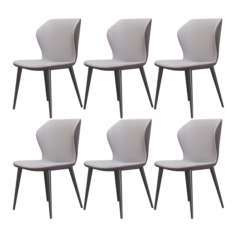Silla sin brazos de Glam Metal Comedor Wingback Parsons para restaurante