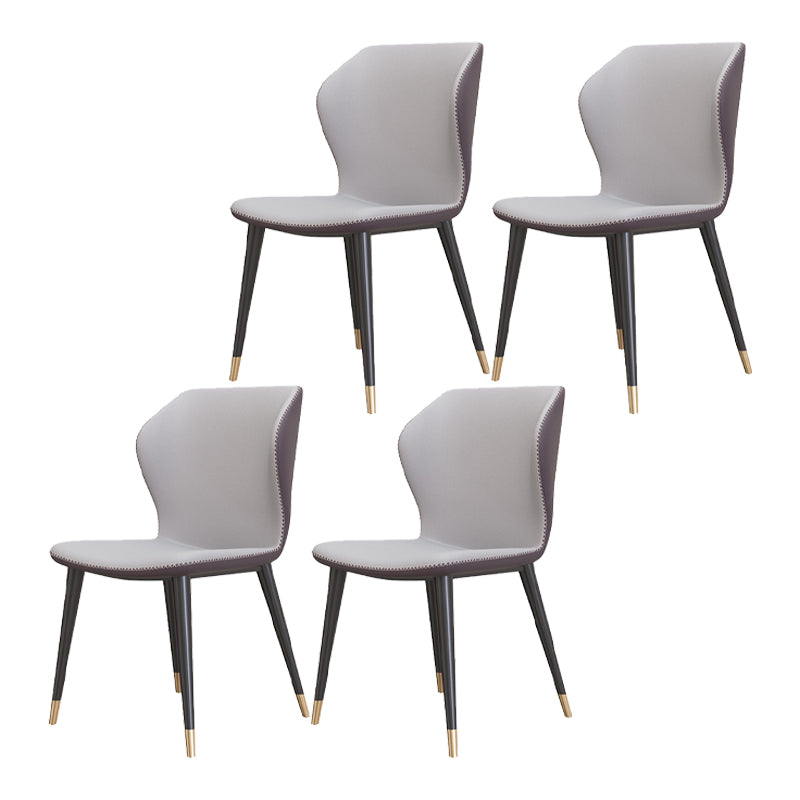 Silla sin brazos de Glam Metal Comedor Wingback Parsons para restaurante
