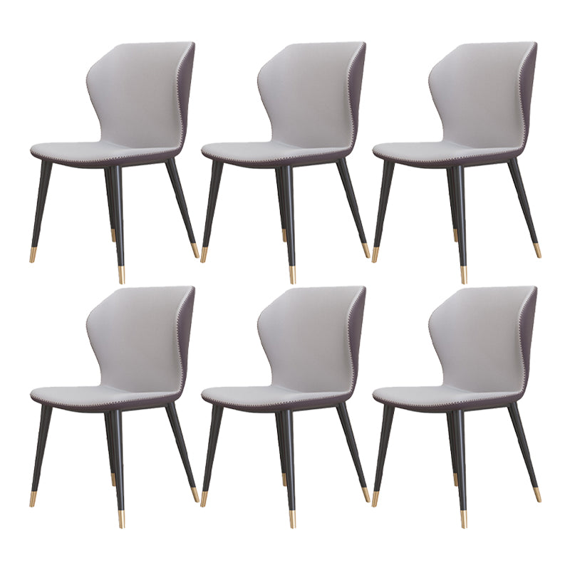 Silla sin brazos de Glam Metal Comedor Wingback Parsons para restaurante
