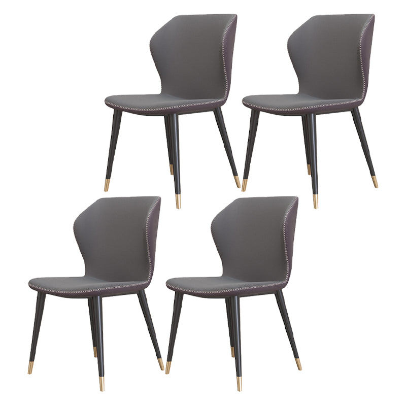 Silla sin brazos de Glam Metal Comedor Wingback Parsons para restaurante