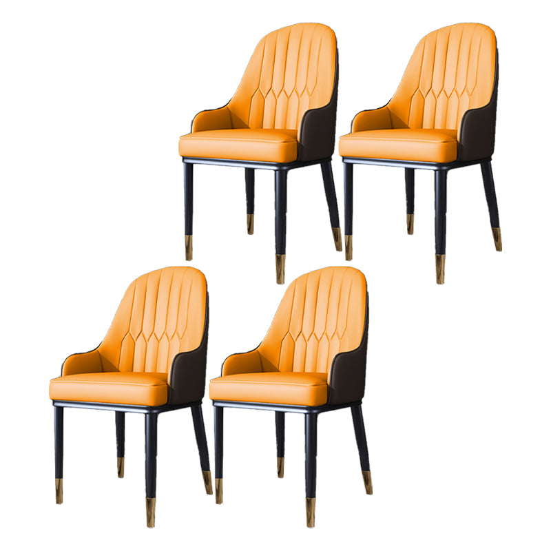 Silla de comedor de metal de estilo escandinavo, silla con respaldo sólido y brazo