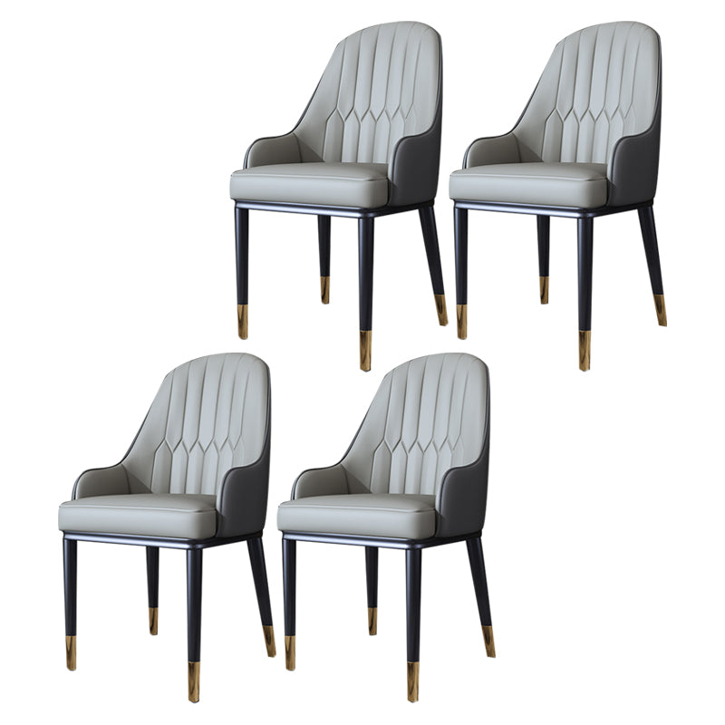 Silla de comedor de metal de estilo escandinavo, silla con respaldo sólido y brazo