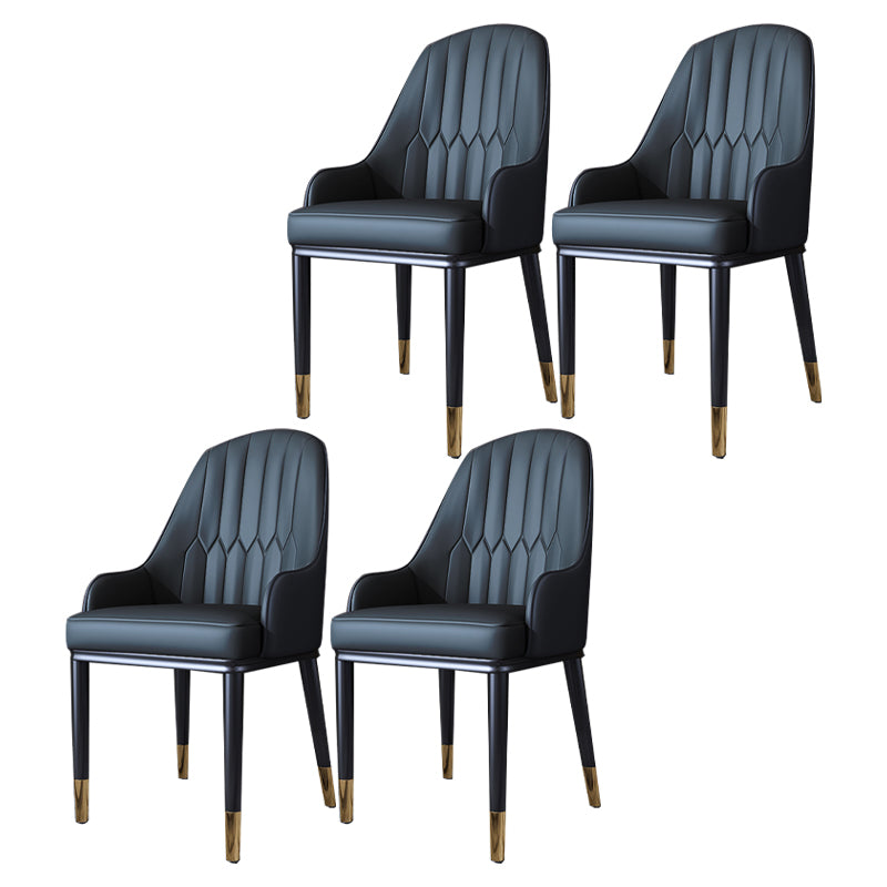 Silla de comedor de metal de estilo escandinavo, silla con respaldo sólido y brazo