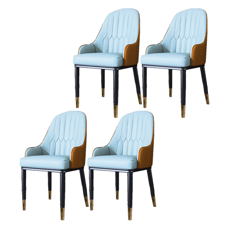 Silla auxiliar de comedor de estilo escandinavo de metal, silla con respaldo sólido acolchado para comedor con brazo