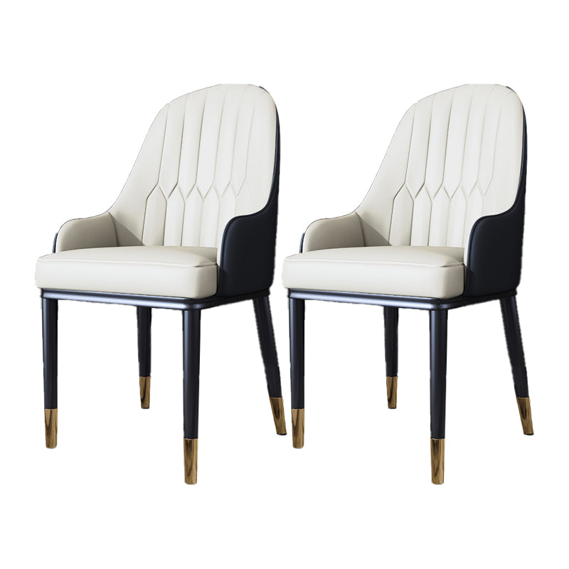 Silla auxiliar de comedor de estilo escandinavo de metal, silla con respaldo sólido acolchado para comedor con brazo