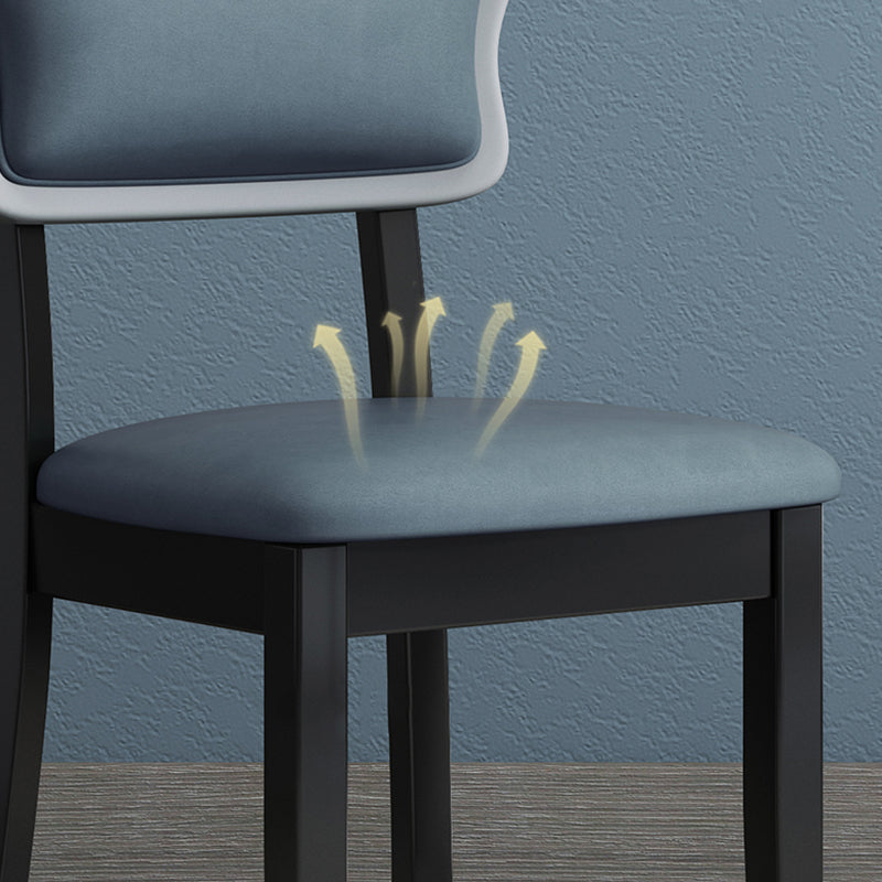 Home Silla auxiliar escandinava Silla de comedor tapizada en madera con respaldo abierto (juego de 2)