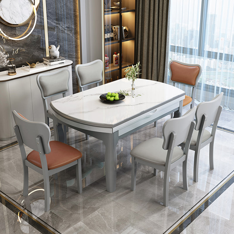 Home Silla auxiliar escandinava Silla de comedor tapizada en madera con respaldo abierto (juego de 2)