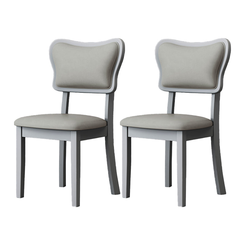 Home Silla auxiliar escandinava Silla de comedor tapizada en madera con respaldo abierto (juego de 2)