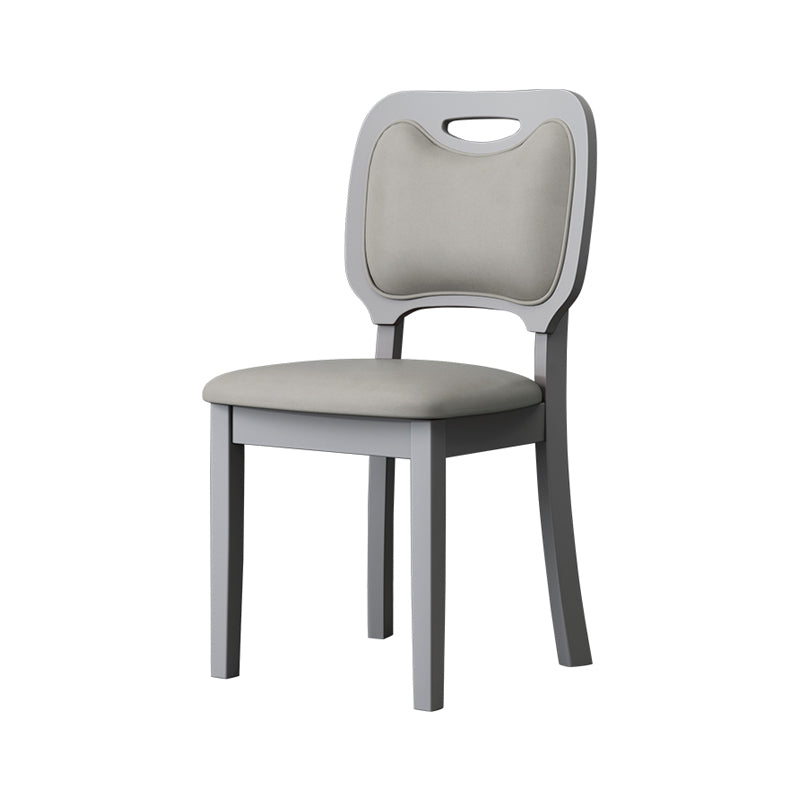 Silla auxiliar escandinava de interior, silla de comedor tapizada en madera con respaldo abierto (juego de 2)