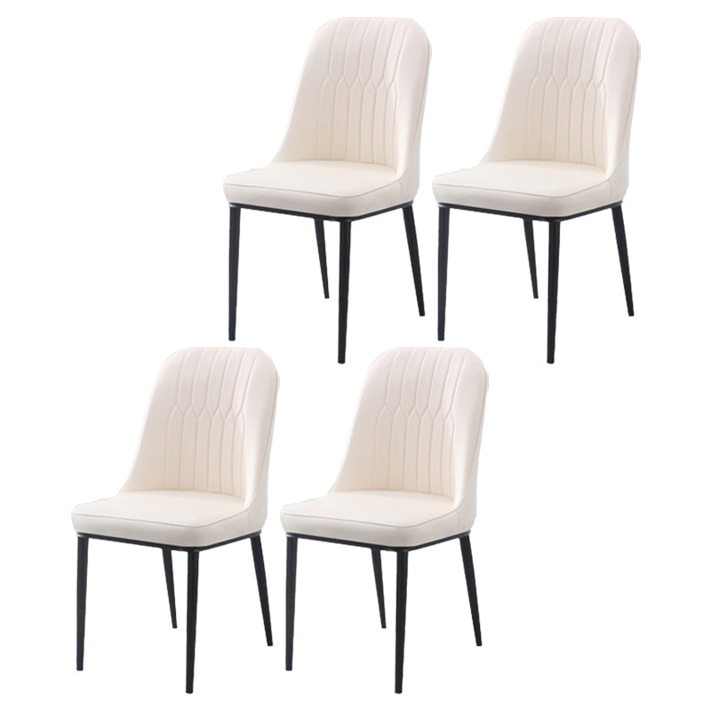 Chaise d'appoint d'intérieur scandinave, dossier Parsons, chaise de salle à manger rembourrée en métal
