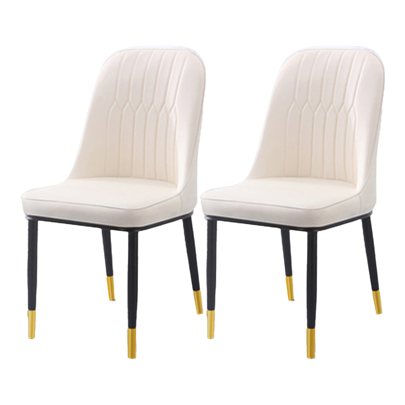 Chaise d'appoint d'intérieur scandinave, dossier Parsons, chaise de salle à manger rembourrée en métal