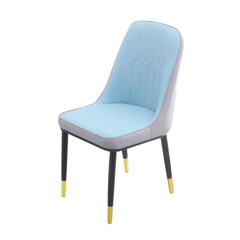 Chaise d'appoint d'intérieur scandinave, dossier Parsons, chaise de salle à manger rembourrée en métal