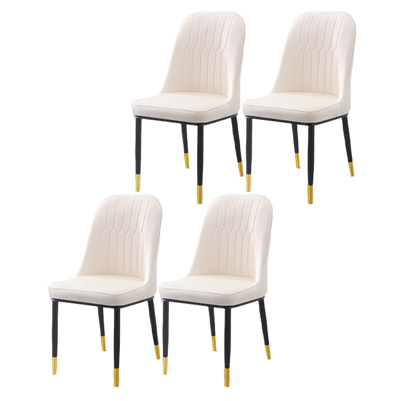 Chaise d'appoint d'intérieur scandinave, dossier Parsons, chaise de salle à manger rembourrée en métal