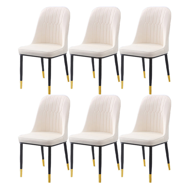 Chaise d'appoint d'intérieur scandinave, dossier Parsons, chaise de salle à manger rembourrée en métal