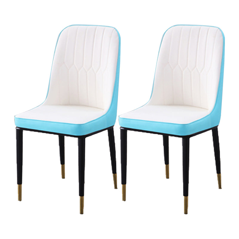 Chaise d'appoint d'intérieur scandinave, dossier Parsons, chaise de salle à manger rembourrée en métal
