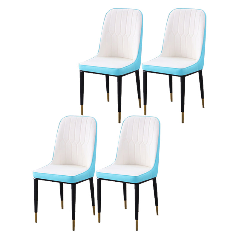 Chaise d'appoint d'intérieur scandinave, dossier Parsons, chaise de salle à manger rembourrée en métal