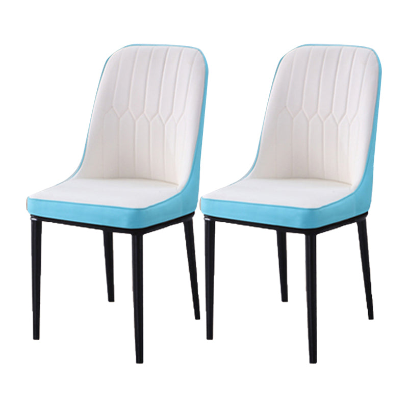 Chaise d'appoint d'intérieur scandinave, dossier Parsons, chaise de salle à manger rembourrée en métal