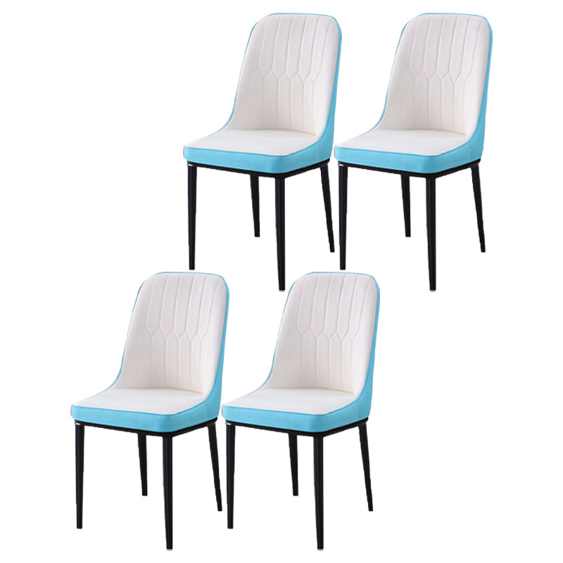 Chaise d'appoint d'intérieur scandinave, dossier Parsons, chaise de salle à manger rembourrée en métal