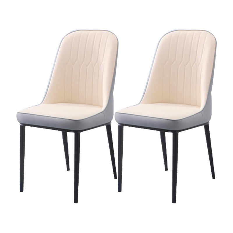 Chaise d'appoint d'intérieur scandinave, dossier Parsons, chaise de salle à manger rembourrée en métal
