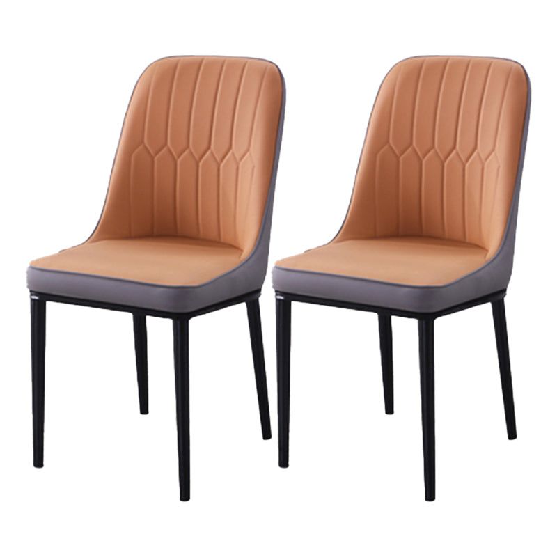Chaise d'appoint d'intérieur scandinave, dossier Parsons, chaise de salle à manger rembourrée en métal