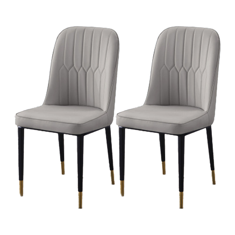 Chaise d'appoint d'intérieur scandinave, dossier Parsons, chaise de salle à manger rembourrée en métal
