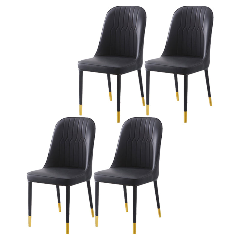Chaise d'appoint d'intérieur scandinave, dossier Parsons, chaise de salle à manger rembourrée en métal