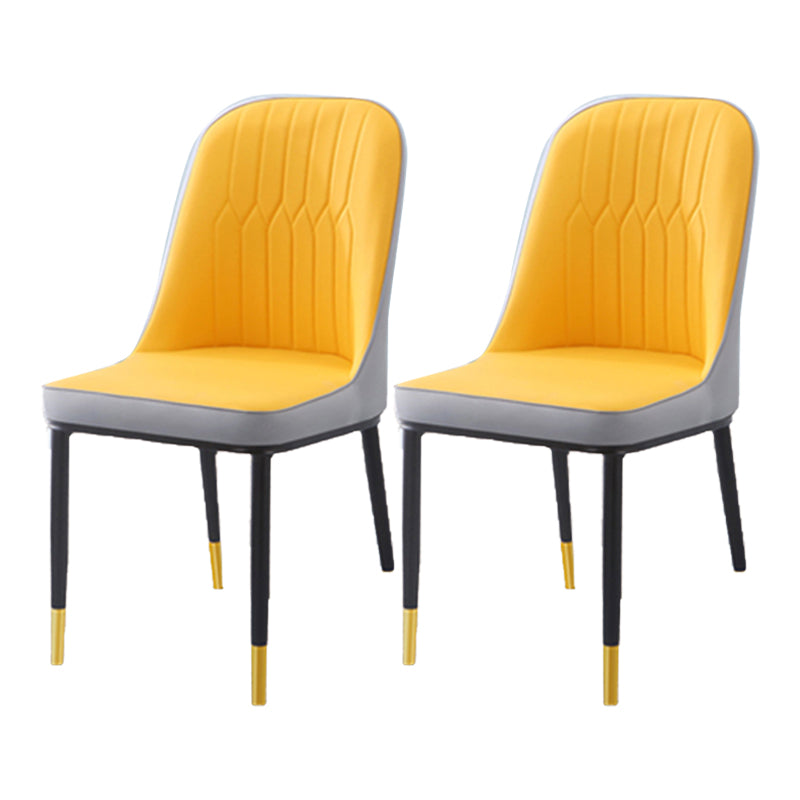 Chaise d'appoint d'intérieur scandinave, dossier Parsons, chaise de salle à manger rembourrée en métal