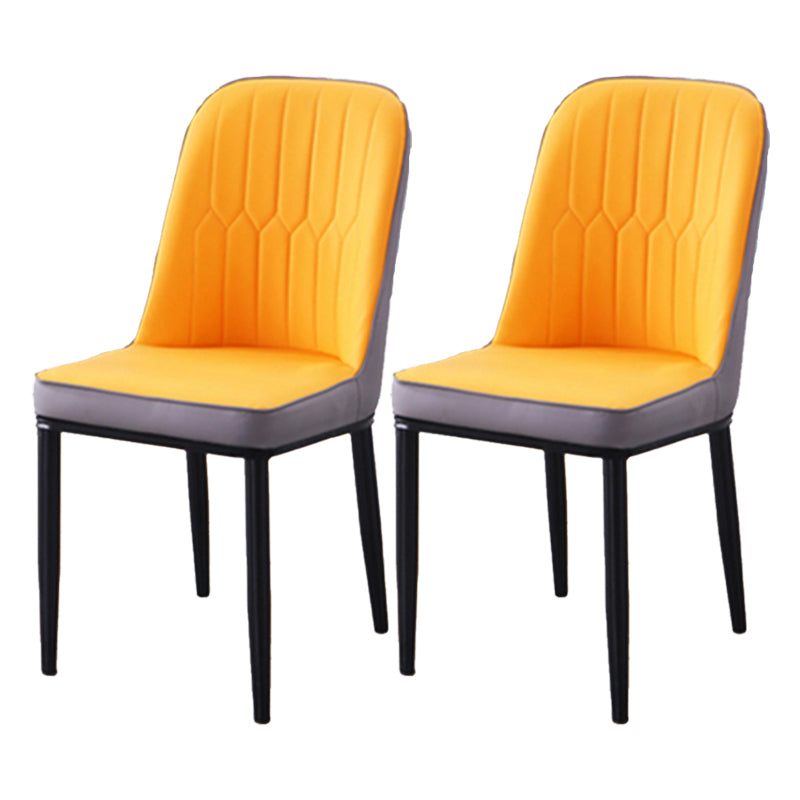 Chaise d'appoint d'intérieur scandinave, dossier Parsons, chaise de salle à manger rembourrée en métal