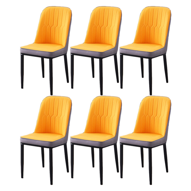 Chaise d'appoint d'intérieur scandinave, dossier Parsons, chaise de salle à manger rembourrée en métal