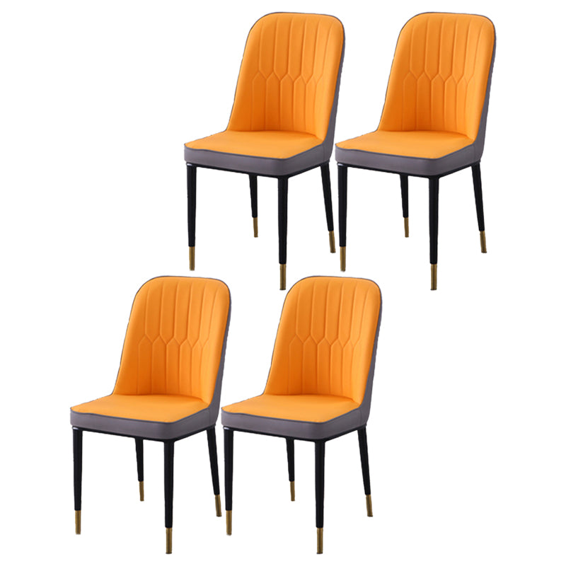 Chaise d'appoint d'intérieur scandinave, dossier Parsons, chaise de salle à manger rembourrée en métal