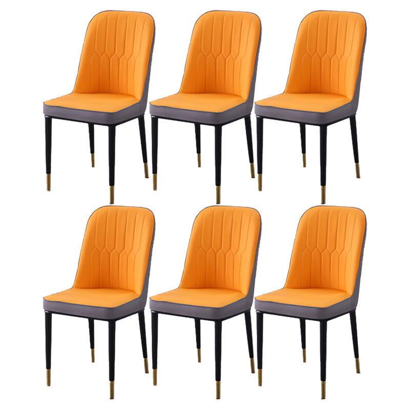 Chaise d'appoint d'intérieur scandinave, dossier Parsons, chaise de salle à manger rembourrée en métal