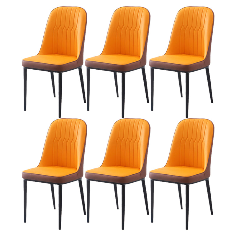Chaise d'appoint d'intérieur scandinave, dossier Parsons, chaise de salle à manger rembourrée en métal