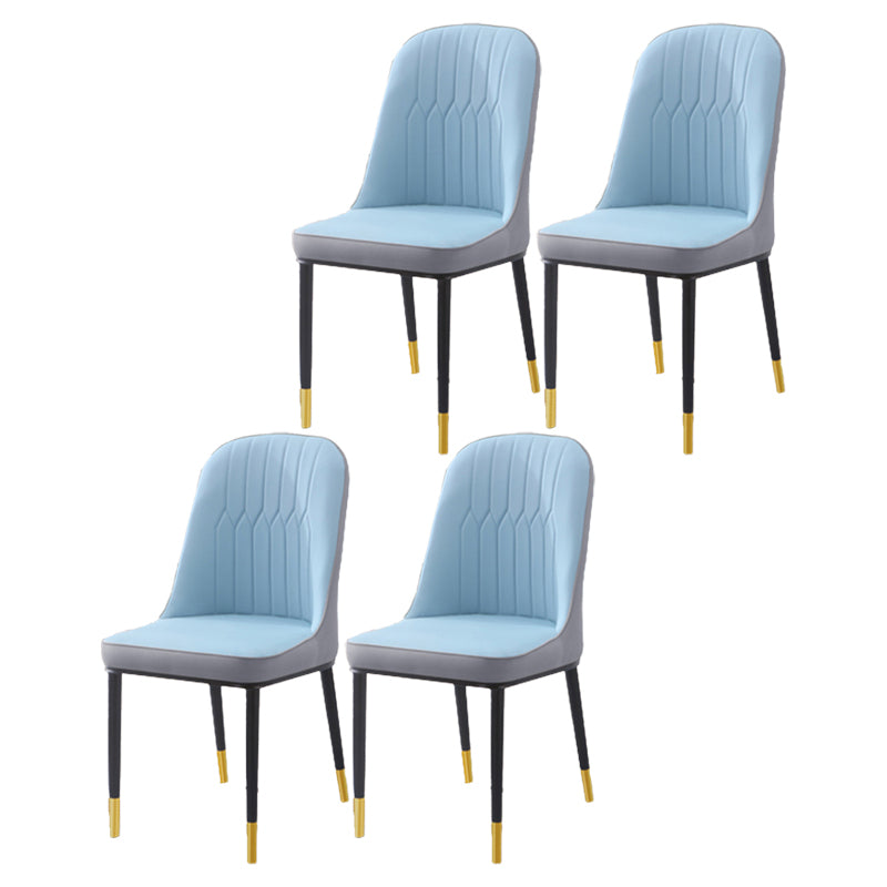 Chaise d'appoint d'intérieur scandinave, dossier Parsons, chaise de salle à manger rembourrée en métal