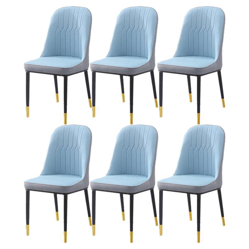 Chaise d'appoint d'intérieur scandinave, dossier Parsons, chaise de salle à manger rembourrée en métal