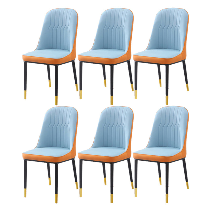 Chaise d'appoint d'intérieur scandinave, dossier Parsons, chaise de salle à manger rembourrée en métal