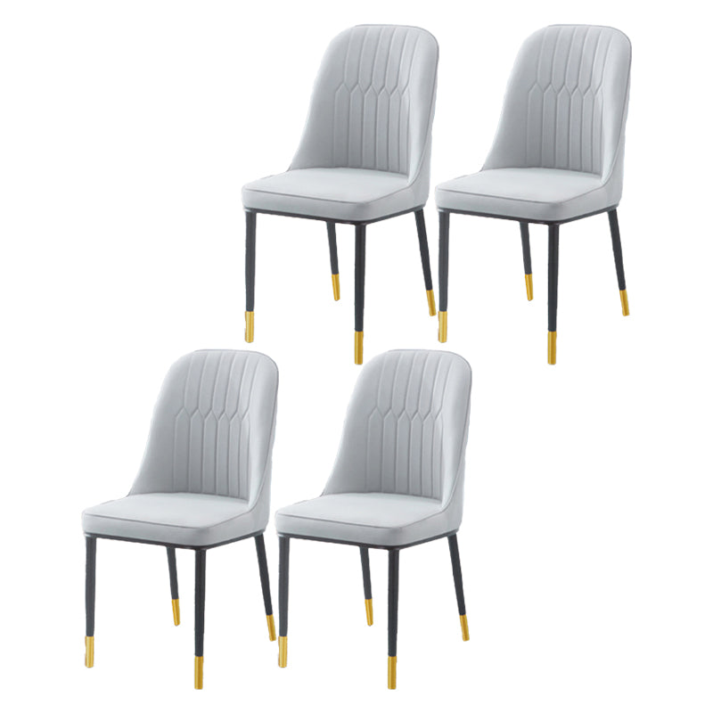 Chaise d'appoint d'intérieur scandinave, dossier Parsons, chaise de salle à manger rembourrée en métal