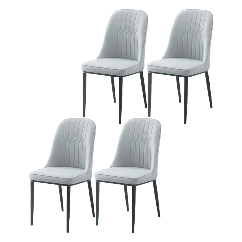 Chaise d'appoint d'intérieur scandinave, dossier Parsons, chaise de salle à manger rembourrée en métal
