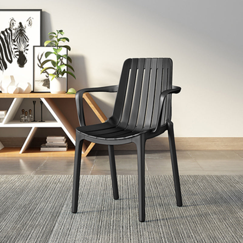 Sillas de comedor de cocina de estilo moderno, sillas de comedor de plástico con brazos apilables