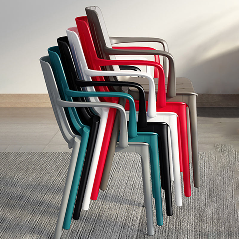 Sillas de comedor de cocina de estilo moderno, sillas de comedor de plástico con brazos apilables