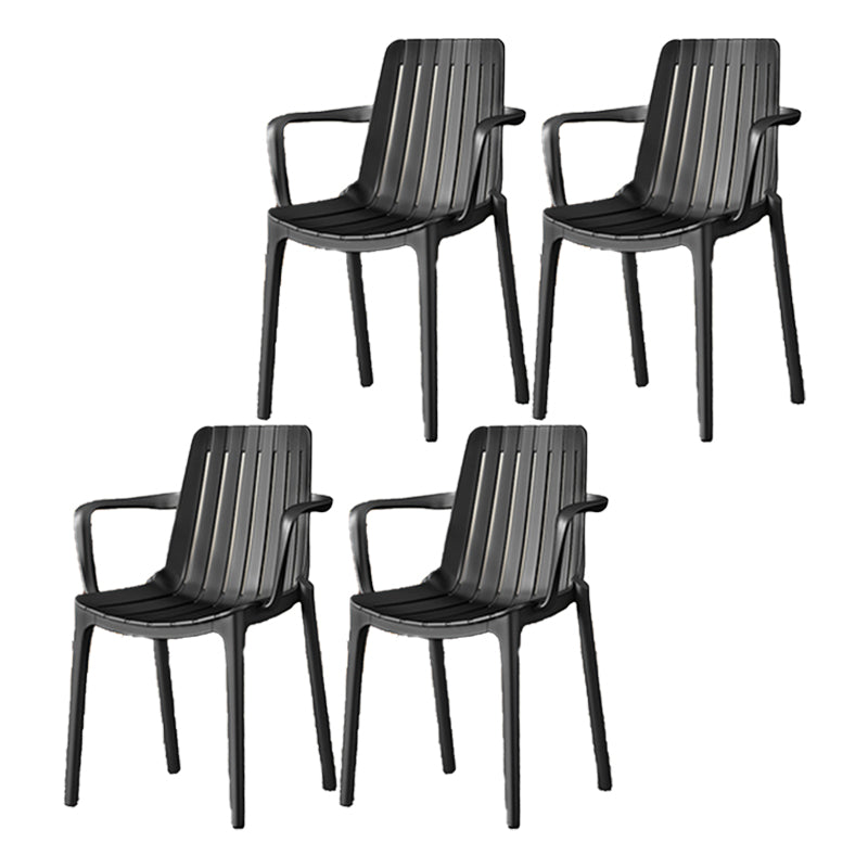 Sillas de comedor de cocina de estilo moderno, sillas de comedor de plástico con brazos apilables