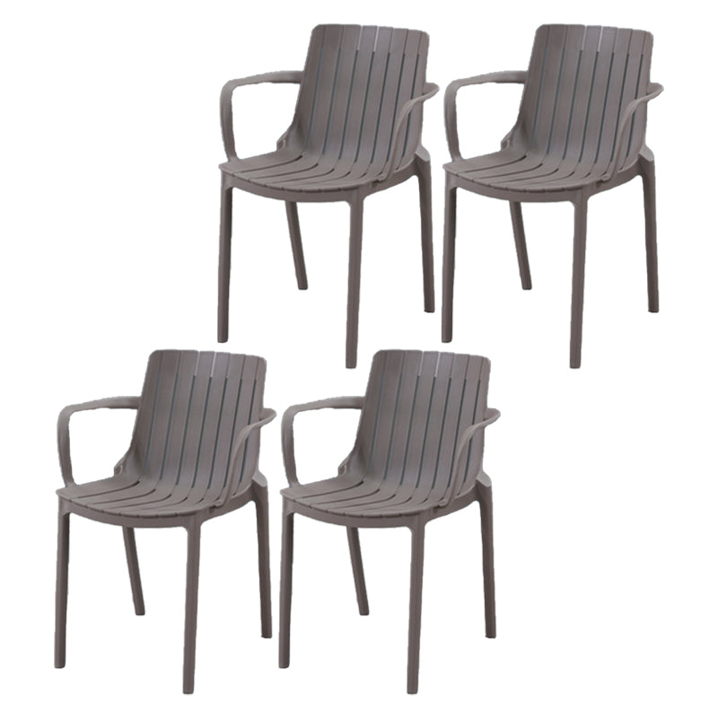 Sillas de comedor de cocina de estilo moderno, sillas de comedor de plástico con brazos apilables