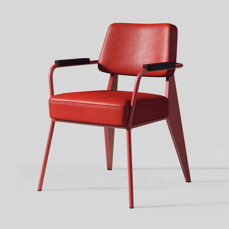 Chaise de salle à manger en métal rembourrée à dossier ouvert de chaise scandinave d'intérieur
