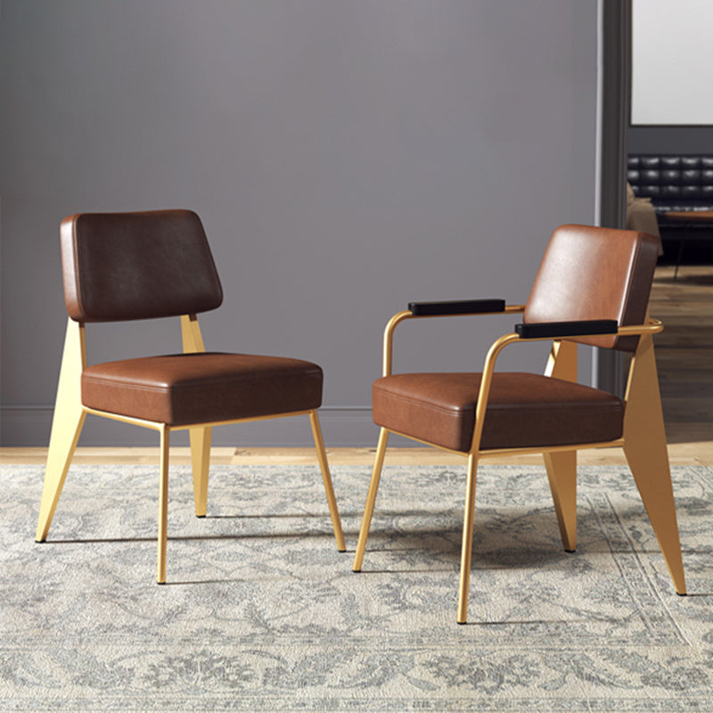 Chaise de salle à manger en métal rembourrée à dossier ouvert de chaise scandinave d'intérieur