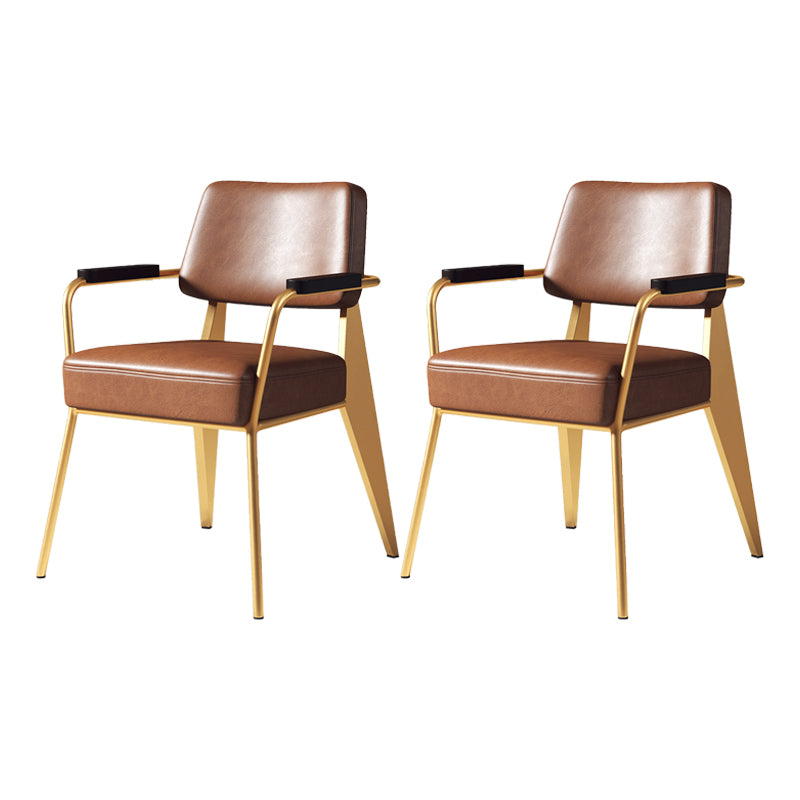 Chaise de salle à manger en métal rembourrée à dossier ouvert de chaise scandinave d'intérieur