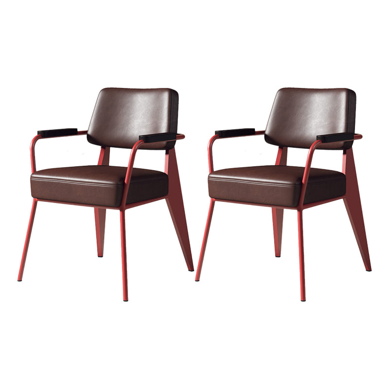 Chaise de salle à manger en métal rembourrée à dossier ouvert de chaise scandinave d'intérieur